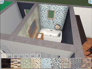 paint your bathroom using keyplan 3D on iPhone the House Design App